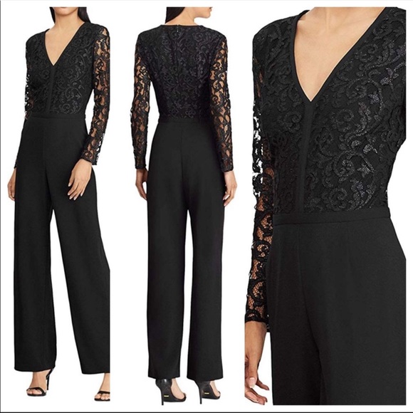 Lauren Ralph Lauren Lace Black Jumspuit - Picture 1 of 10